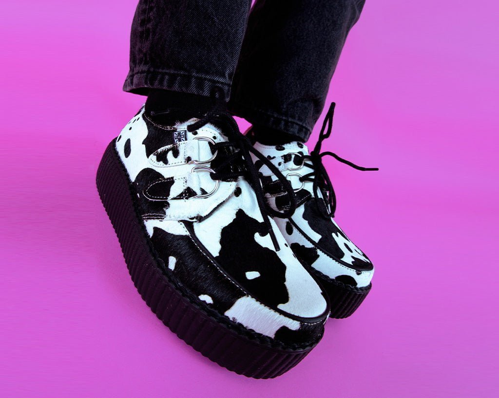 T.U.K. Shoes V3337 Cow Print Viva Mondo Creeper