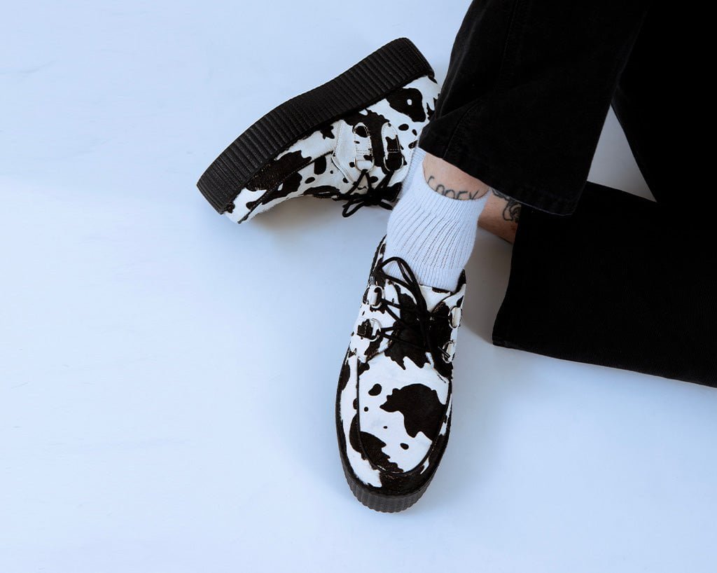 T.U.K. Shoes V3337 Cow Print Viva Mondo Creeper