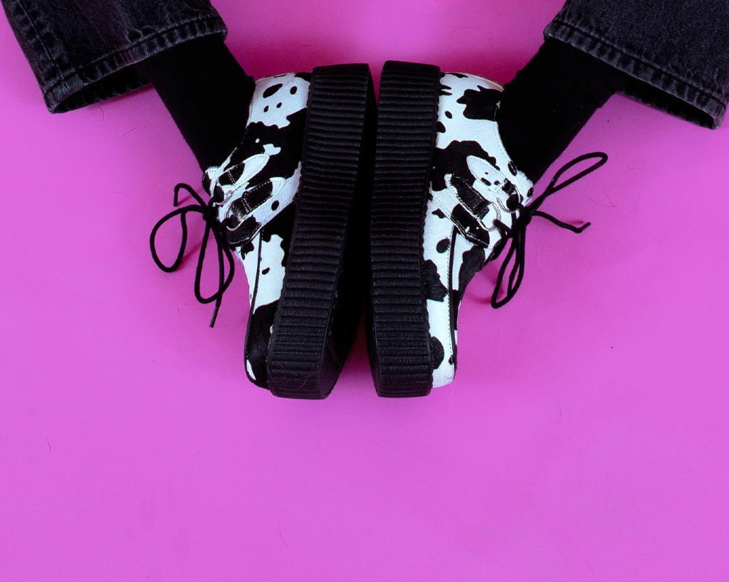 T.U.K. Shoes V3337 Cow Print Viva Mondo Creeper