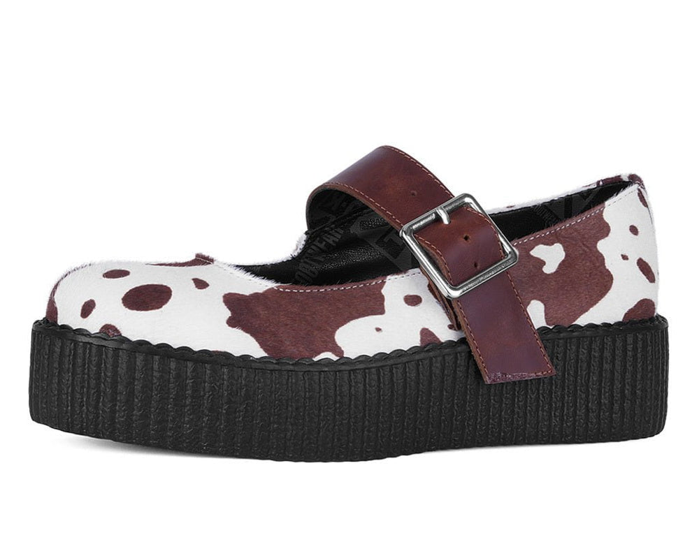 T.U.K. Shoes V3411L Brown Cow Hair Mondo Mary Jane