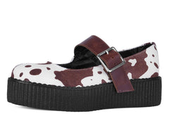 T.U.K. Shoes V3411L Brown Cow Hair Mondo Mary Jane
