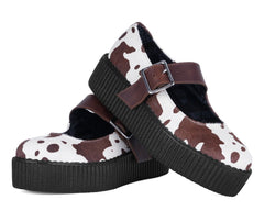 T.U.K. Shoes V3411L Brown Cow Hair Mondo Mary Jane