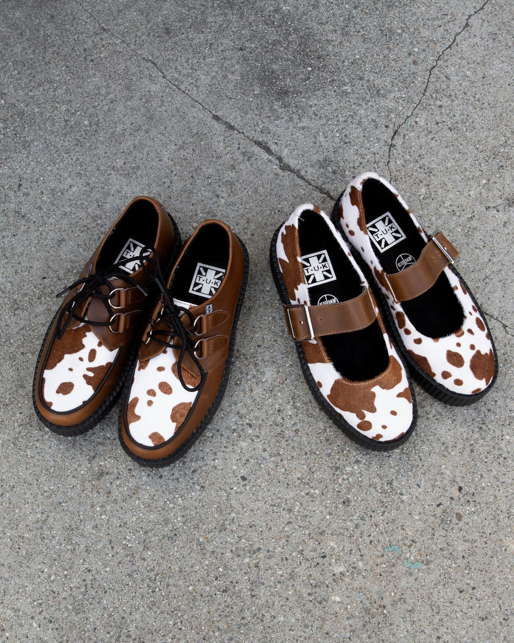 T.U.K. Shoes V3411L Brown Cow Hair Mondo Mary Jane