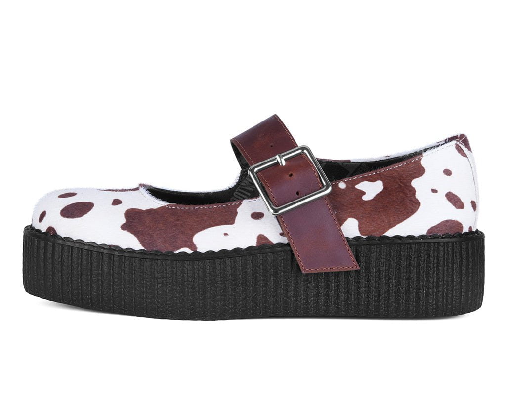 T.U.K. Shoes V3411L Brown Cow Hair Mondo Mary Jane