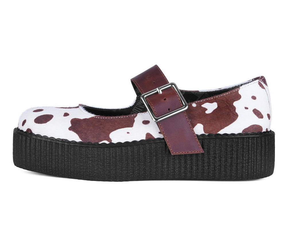 T.U.K. Shoes V3411L Brown Cow Hair Mondo Mary Jane