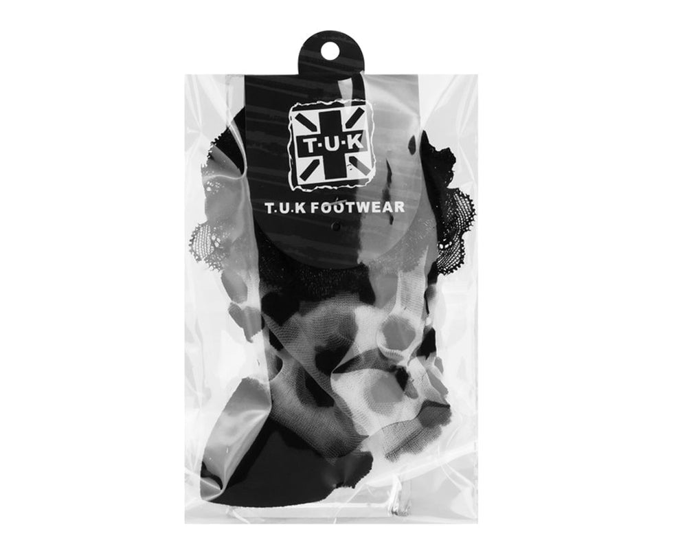 T.U.K. Shoes TSK1186 Black Mesh Heart Sock TSK1186-OS
