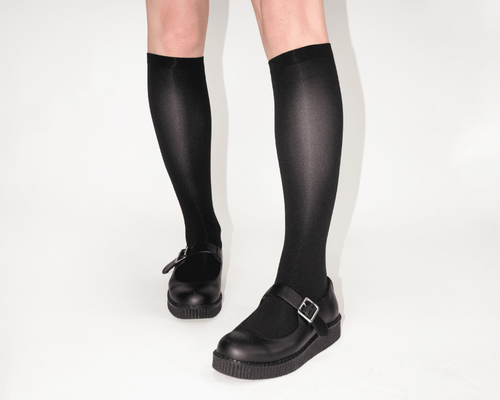 T.U.K. Shoes TSK1164 Black Knee-High Nylon Mesh Sock TSK1164-OS
