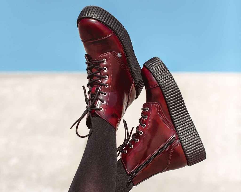 T.U.K. Shoes V9858 Burgundy Rub Off TUKskin™ 7-Eye Boot