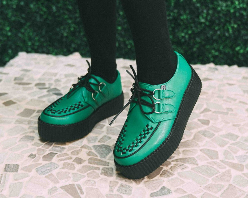 T.U.K. Shoes V3132 Green TUKskin™ Viva Mondo Creeper