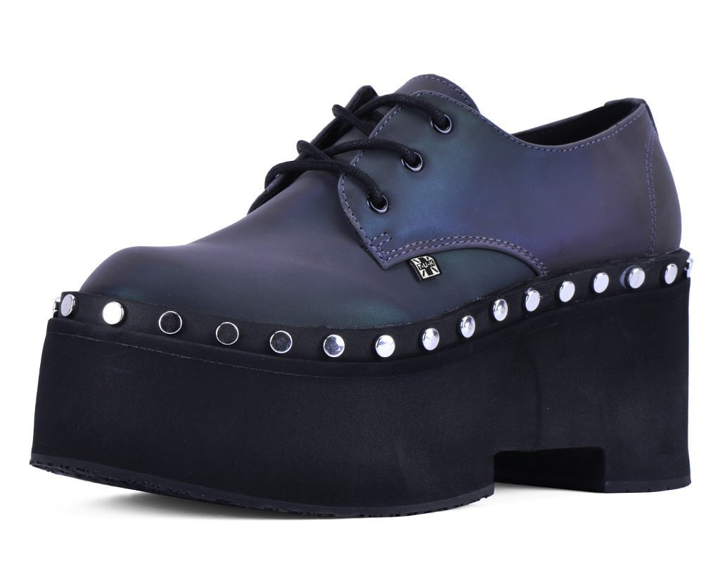 T.U.K. Shoes A3297 Midnight Chameleon Dino Flat Platform