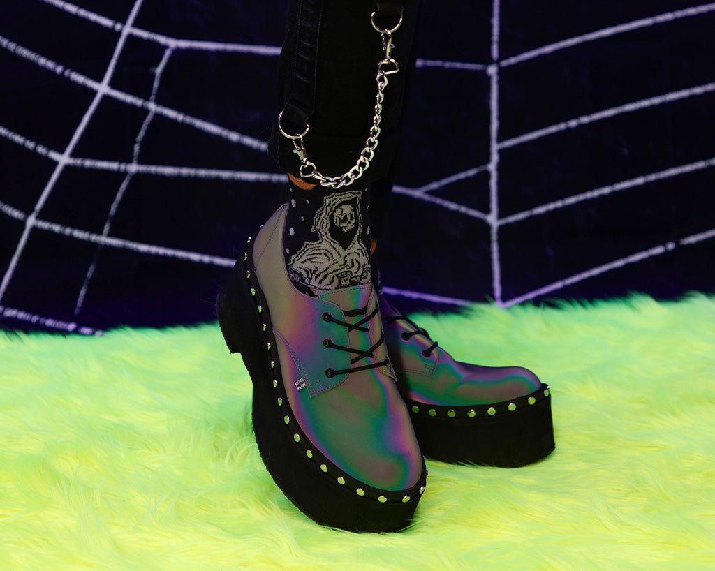 T.U.K. Shoes A3297 Midnight Chameleon Dino Flat Platform