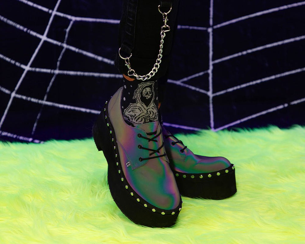 T.U.K. Shoes A3297 Midnight Chameleon Dino Flat Platform