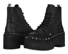 T.U.K. Shoes A3333 Black TUKskin 7-Eye Dino Flat Boot