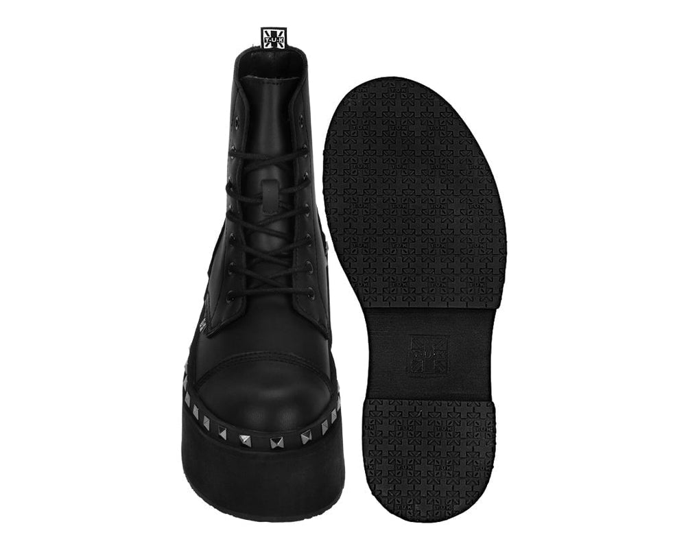 T.U.K. Shoes A3333 Black TUKskin 7-Eye Dino Flat Boot