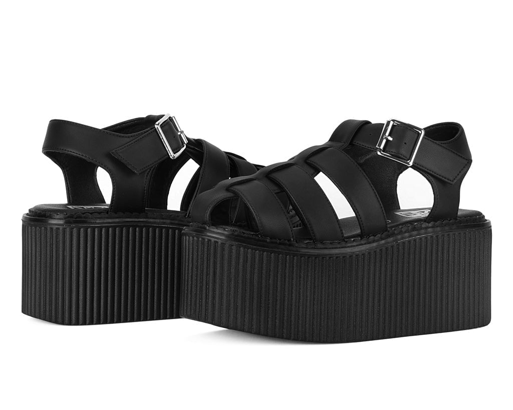 T.U.K. Shoes S3347 Black TUKskin Fisherman Strato Sandal
