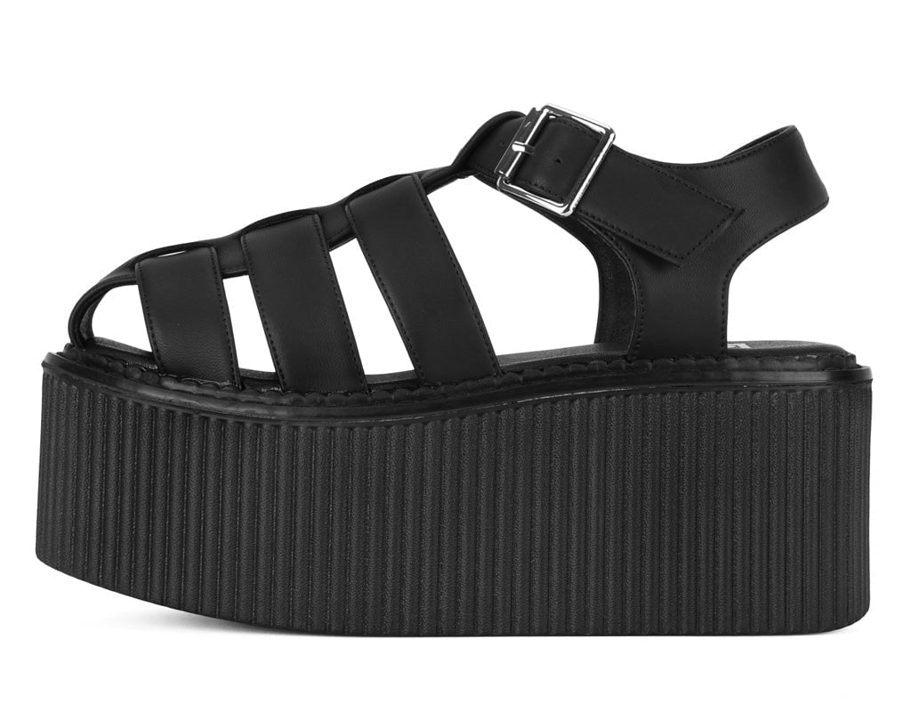 T.U.K. Shoes S3347 Black TUKskin Fisherman Strato Sandal