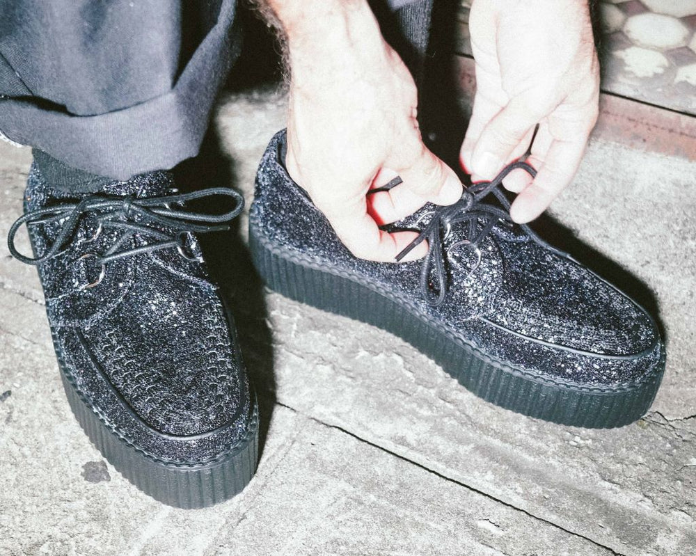 T.U.K. Shoes V3233 Midnight Glitter Viva Mondo Creeper