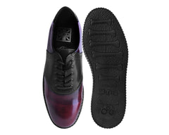 T.U.K. Shoes F9978 Black & Burgundy Rub-Off TUKskin™ Saddle Oxford