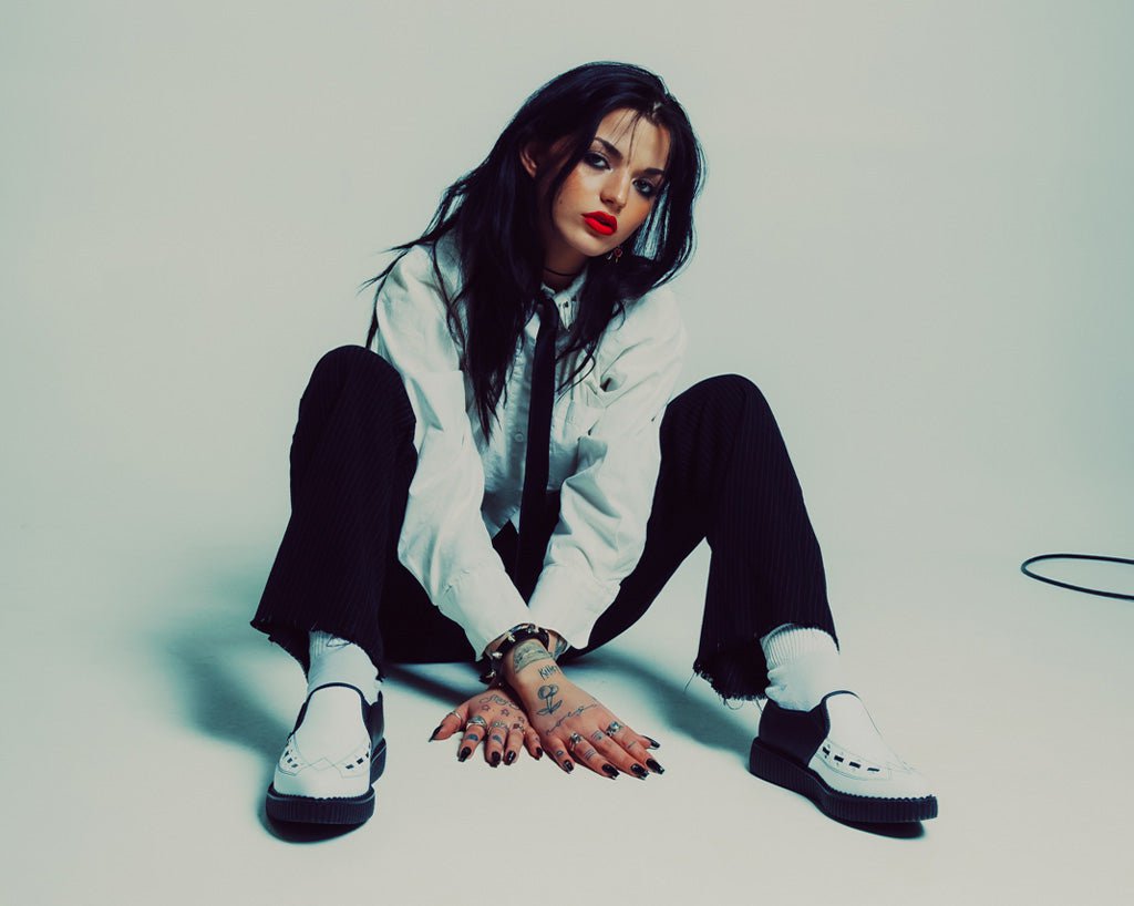 T.U.K. Shoes A3206 Black & White Slip-On Creeper
