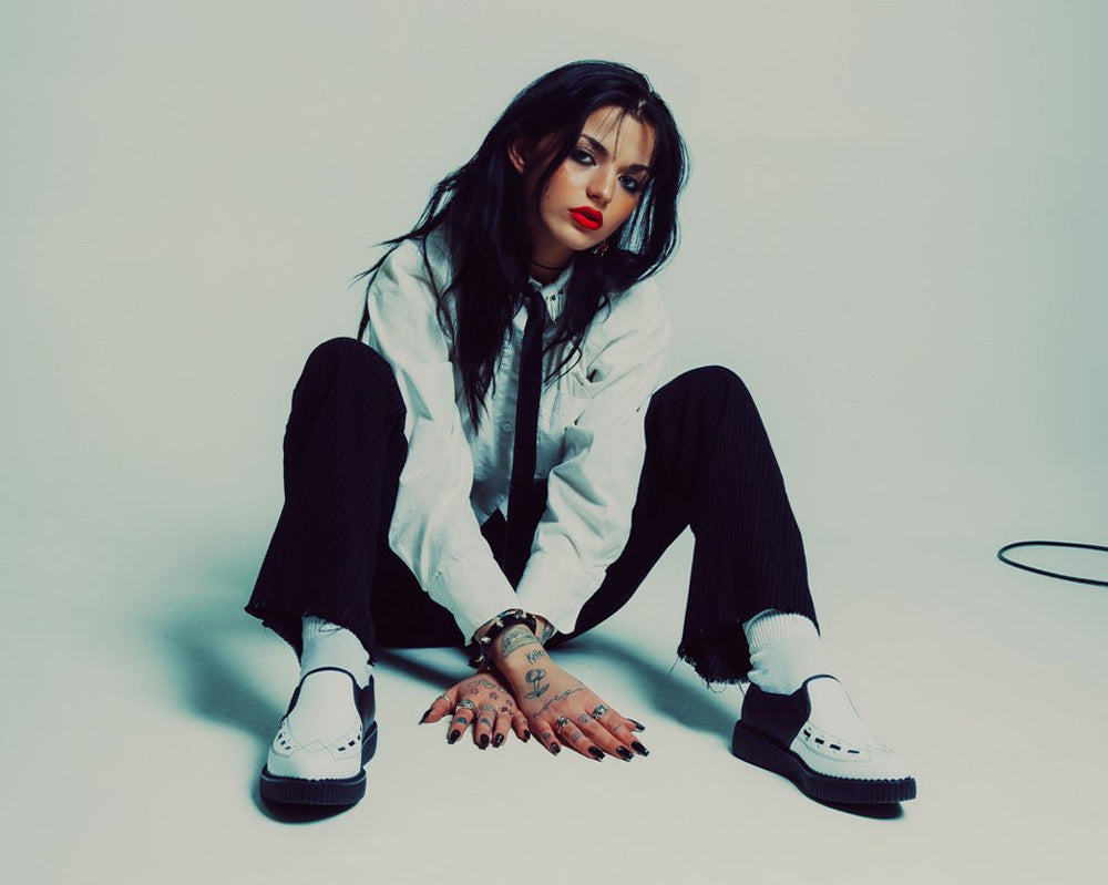 T.U.K. Shoes A3206 Black & White Slip-On Creeper