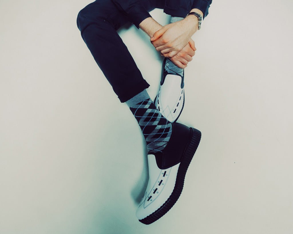 T.U.K. Shoes A3206 Black & White Slip-On Creeper
