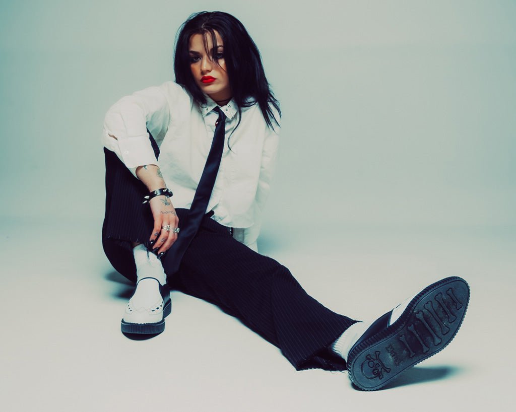 T.U.K. Shoes A3206 Black & White Slip-On Creeper