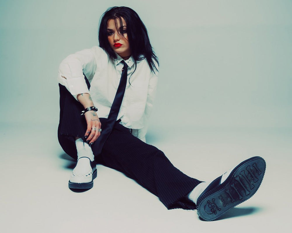 T.U.K. Shoes A3206 Black & White Slip-On Creeper