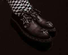 T.U.K. Shoes A3277 Black TUKskin Star Double Decker Brogue