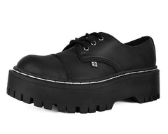 T.U.K. Shoes A3222 Black Cap Toe Double Decker Brogue
