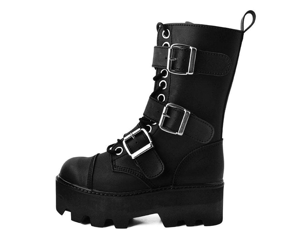 T.U.K. Shoes A9801 Black 12-Eye 3-Strap Dino Boot