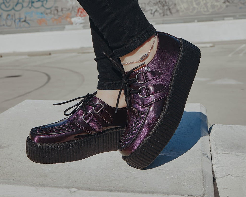 T.U.K. Shoes V3200 Purple Metallic Viva Mondo Creeper