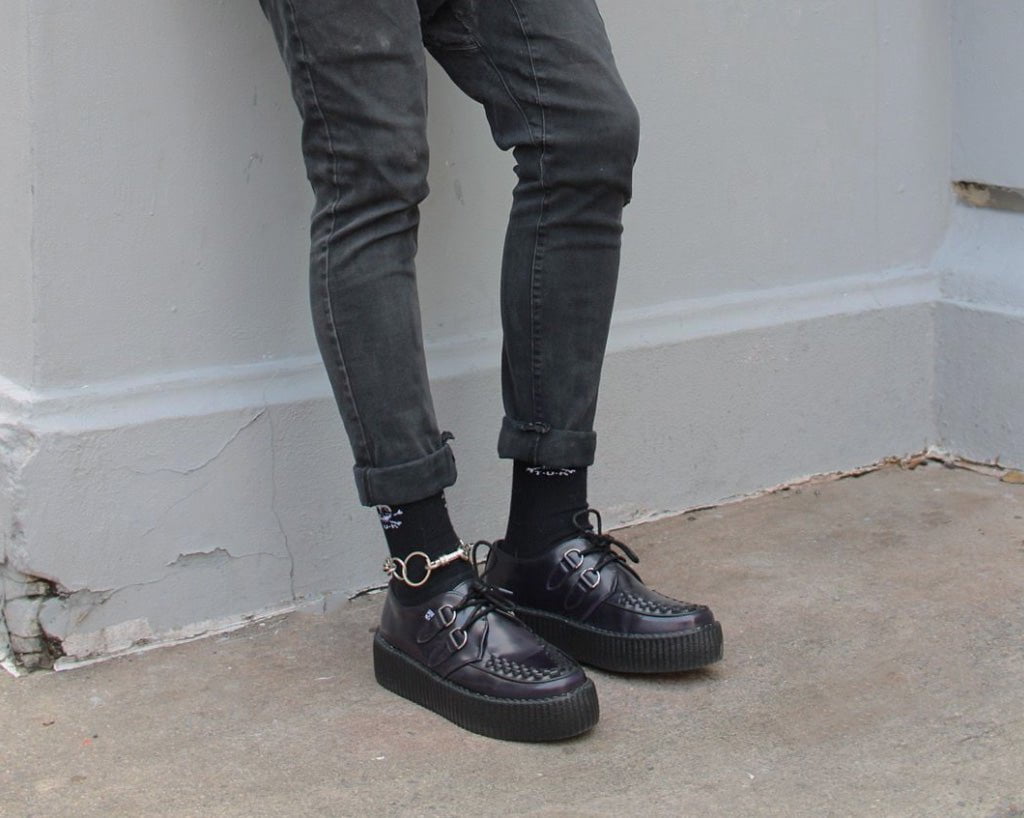 T.U.K. Shoes V3232 Purple Rub-Off Mondo Creeper