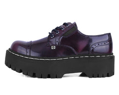 T.U.K. Shoes A3192L Burgundy Rub-Off Double Decker Brogue