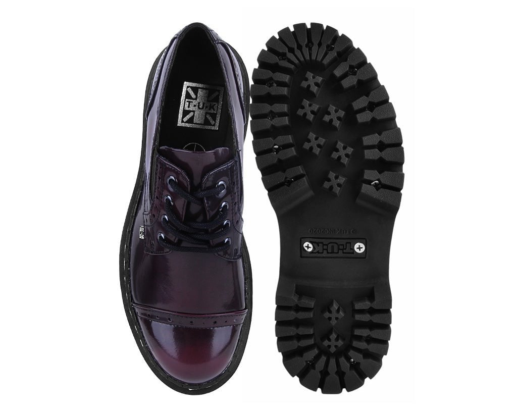 T.U.K. Shoes A3192L Burgundy Rub-Off Double Decker Brogue