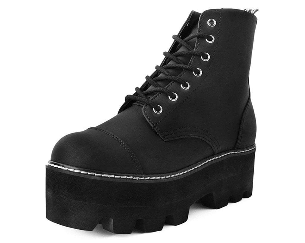 T.U.K. Shoes A9670 Black 7-Eye Dino Lug Sole Boot