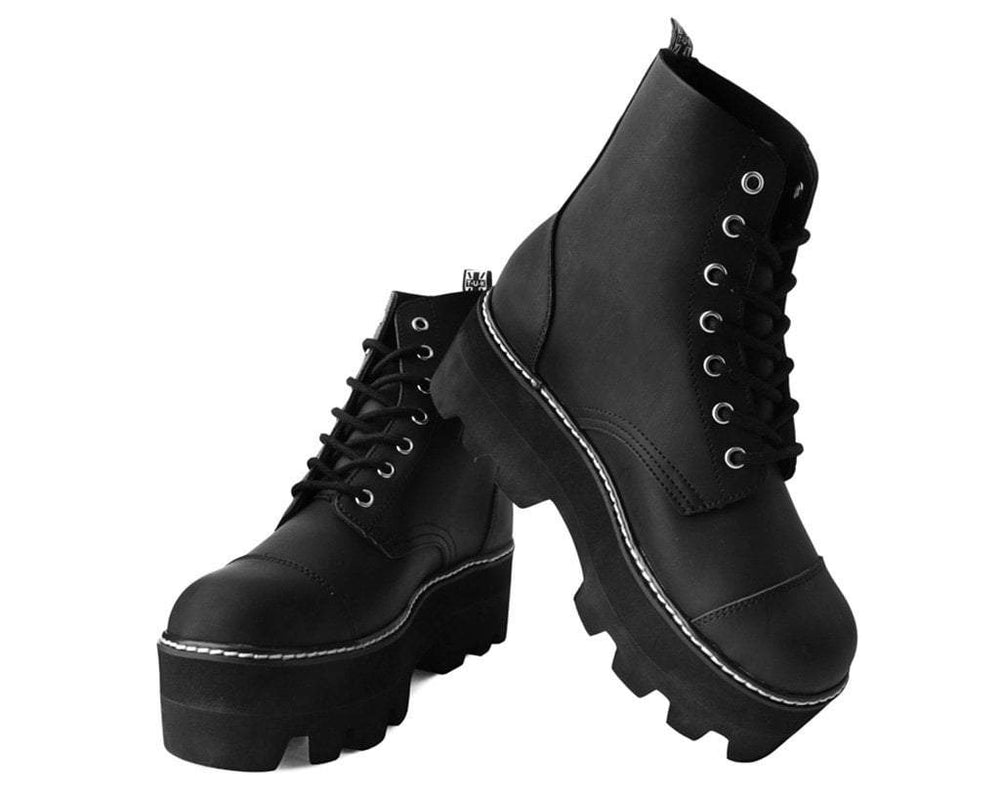 T.U.K. Shoes A9670 Black 7-Eye Dino Lug Sole Boot