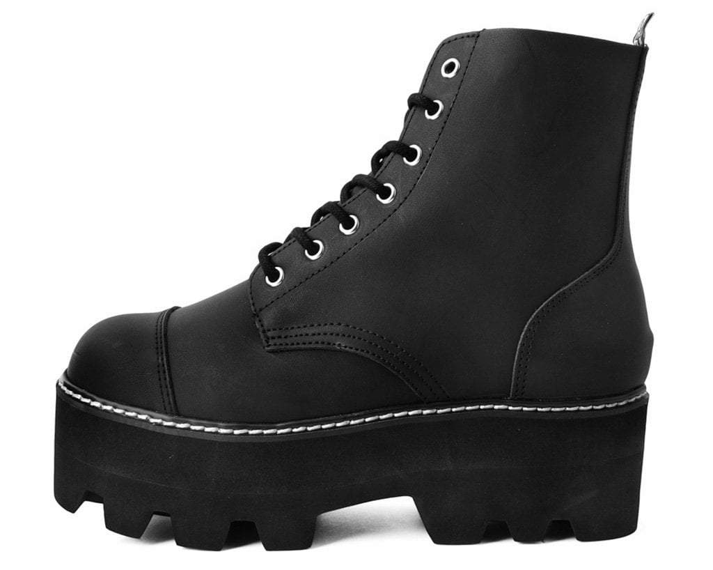 T.U.K. Shoes A9670 Black 7-Eye Dino Lug Sole Boot