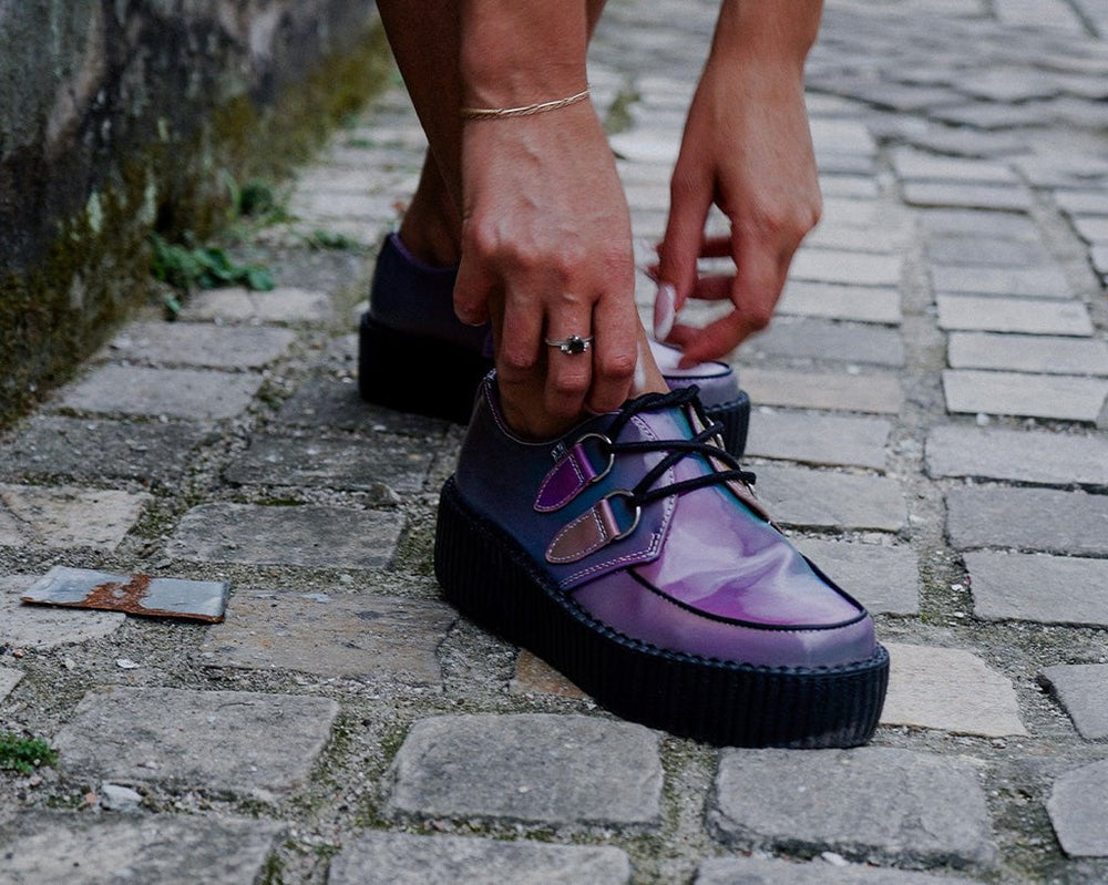 T.U.K. Shoes V3308 Rainbow Iridescent Viva Mondo Creeper