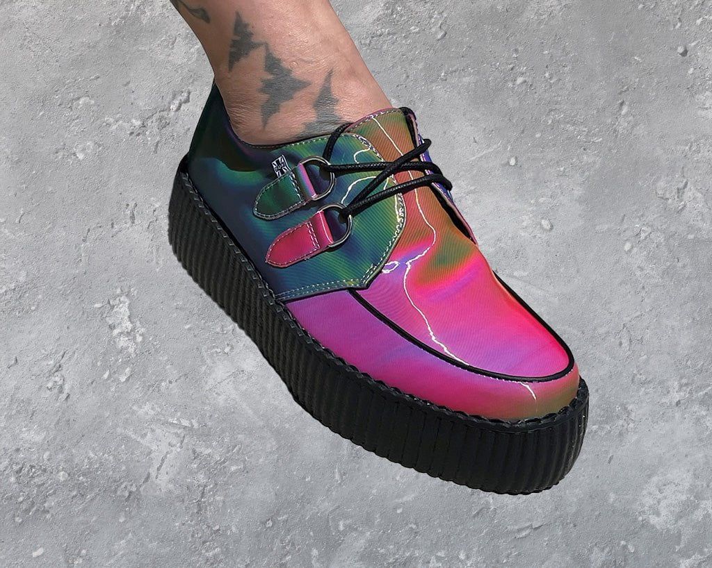 T.U.K. Shoes V3308 Rainbow Iridescent Viva Mondo Creeper