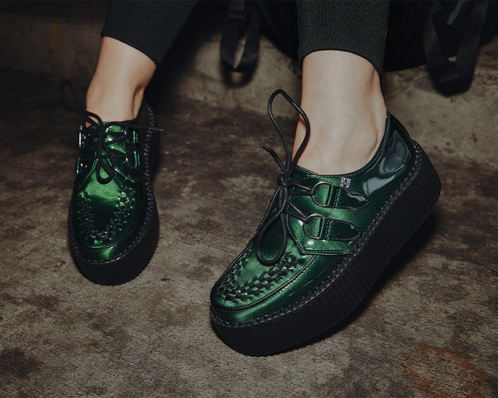 T.U.K. Shoes V3201 Emerald Metallic Viva Mondo Creeper